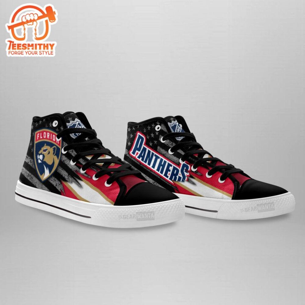 Florida Panthers High Top Shoes Custom American Flag Sneakers