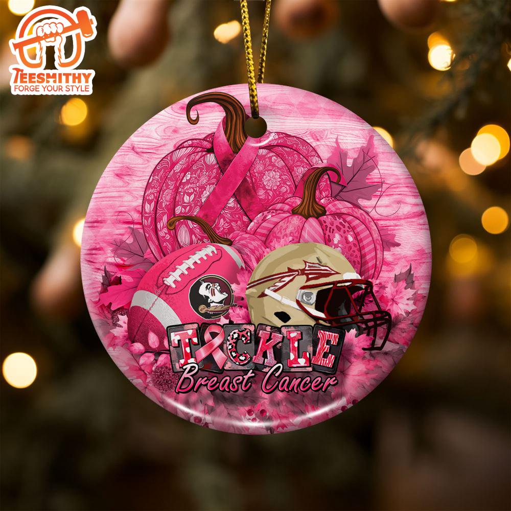 Florida State Seminoles  Breast Cancer And Sport Team Ceramic Ornament – Breast Cancer Ornament