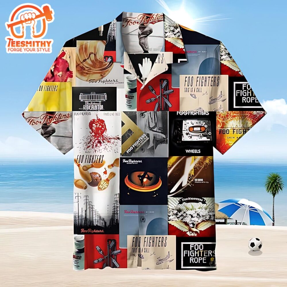 Foo Fighters Album Art Collage Hawaiian Aloha Shirts