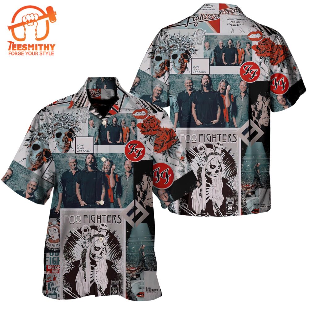 Foo Fighters Artistic Band Tribute Hawaiian Aloha Shirts