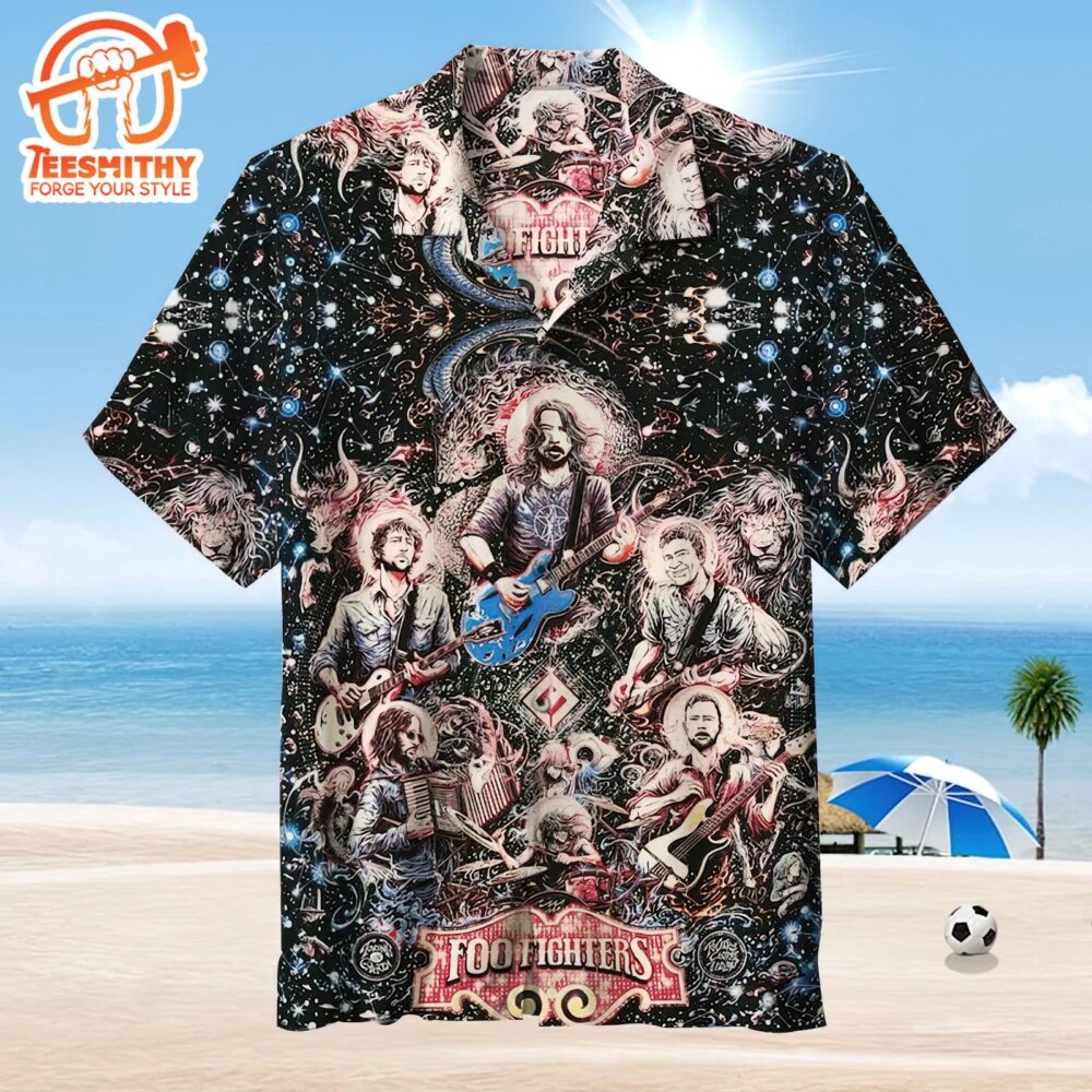 Foo Fighters Cosmic Concert Hawaiian Aloha Shirts