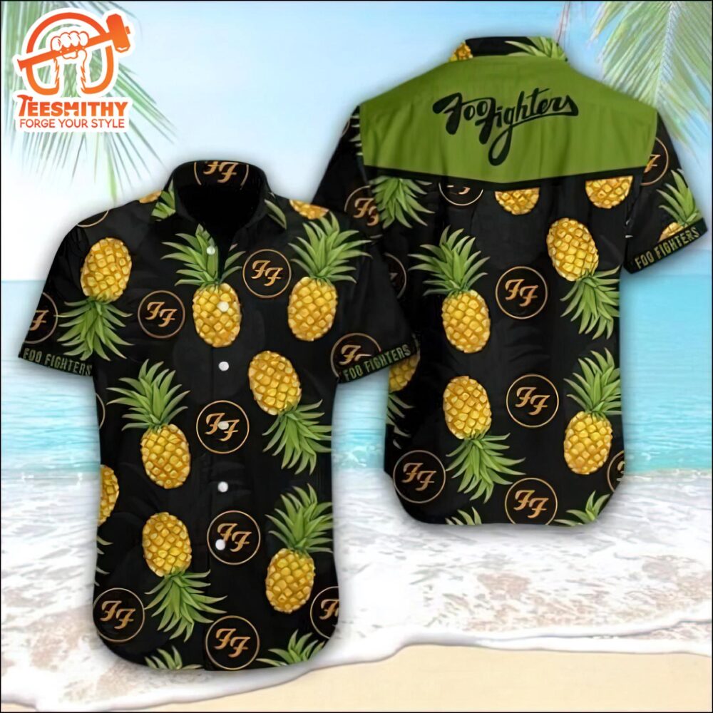 Foo Fighters Green Pine Apple Hawaiian Aloha Shirts