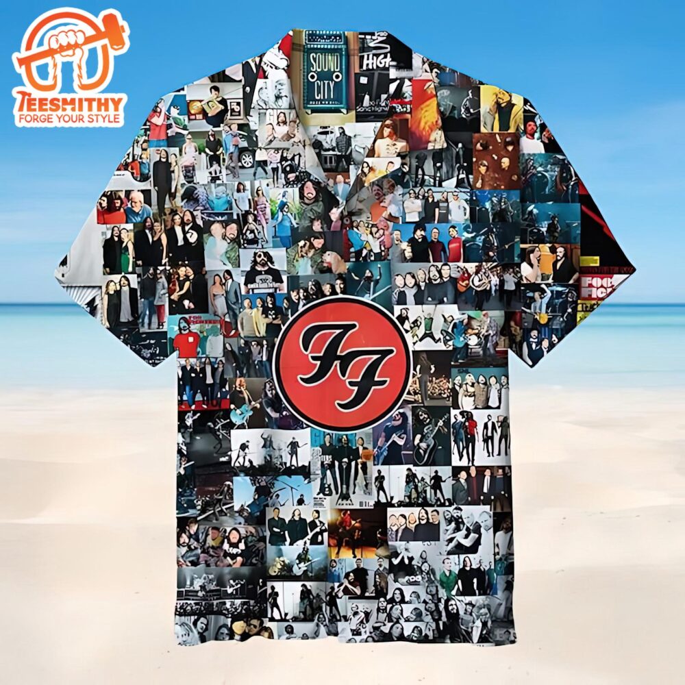 Foo Fighters Memorable Moments Tribute Photo Collage Hawaiian Aloha Shirts