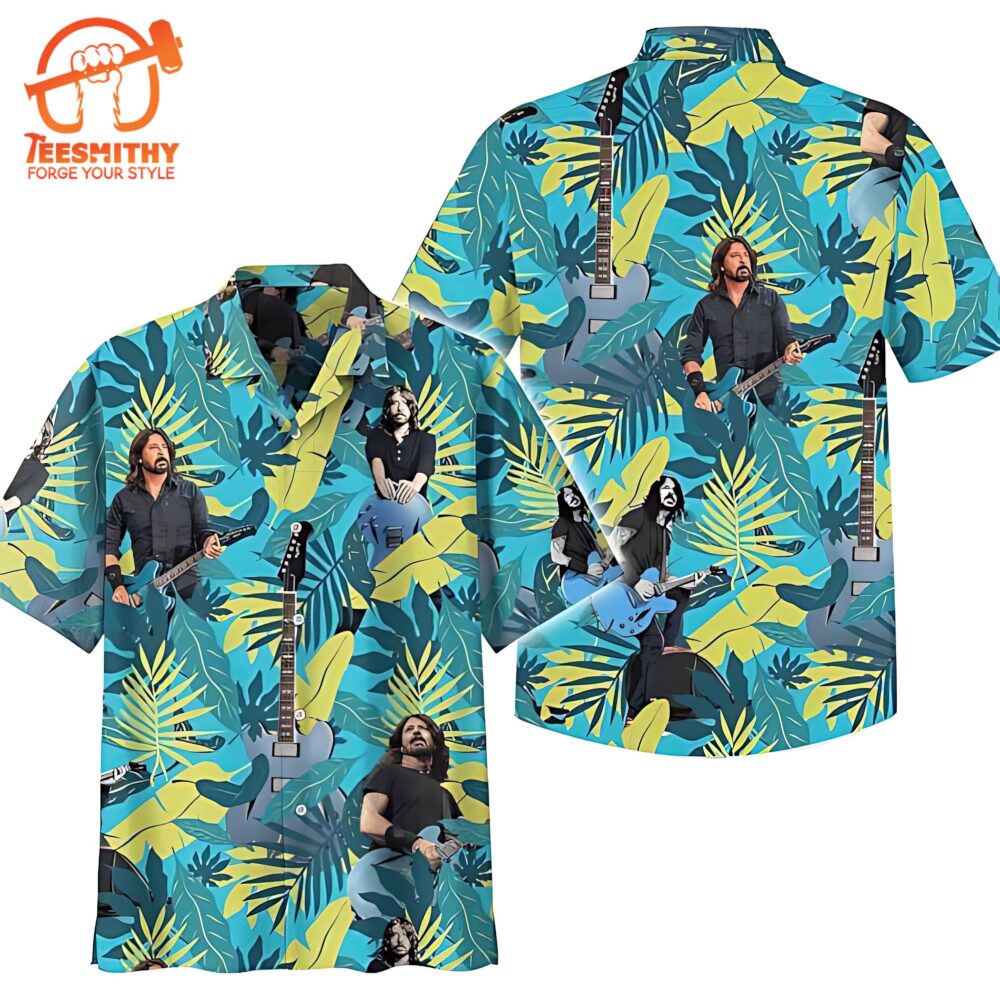 Foo Fighters Tropical Print Hawaiian Aloha Shirts