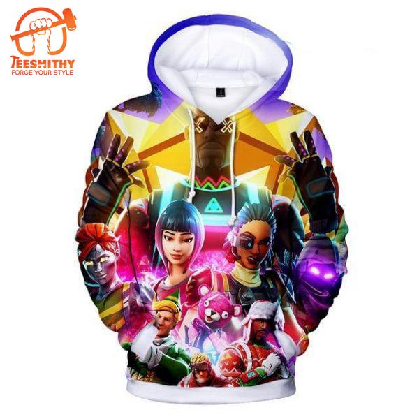 Fortnite Battle Royale All Over Print Hoodie Game For Adult