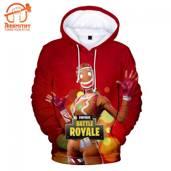 Fortnite – Fortnite Game Christmas Series Super Cute Red All Over Printed Hoodie