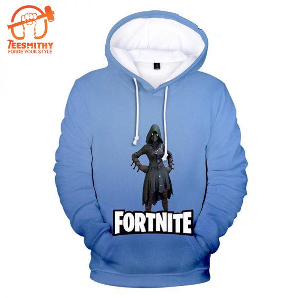 Fortnite – Fortnite Game Season 7 Series Hero Raven Blue All Over Printed Hoodie