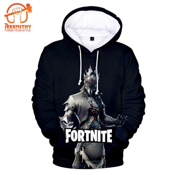 Fortnite – Fortnite Game Season 7 Series New Hero Black All Over Printed Hoodie