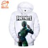 Fortnite – Fortnite Game Series Game Character Dark Vanguard White All Over Printed Hoodie