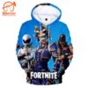 Fortnite – Fortnite Game Series Season 8 New Game Character Blue All Over Printed Hoodie