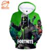 Fortnite – Fortnite Game Series Season 8 New Hero Green All Over Printed Hoodie