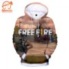 Free Fire – Free Fire Game Series Soldier Battle Royale Map All Over Print Hoodie