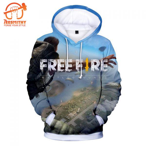 Free Fire – Free Fire Game Series Soldier Parachuting Battle Royale All Over Print Hoodie