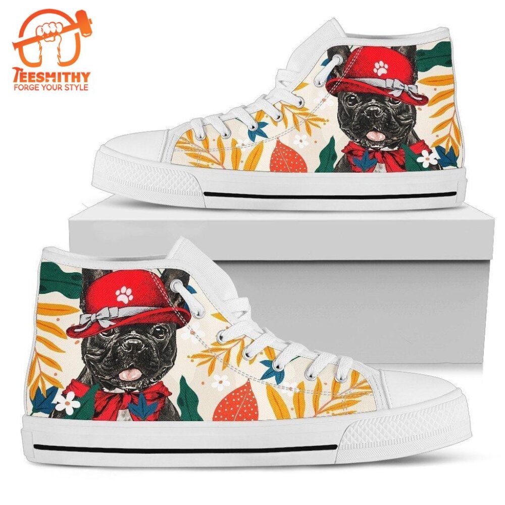 French Bulldog Dog Sneakers Women High Top Shoes Funny