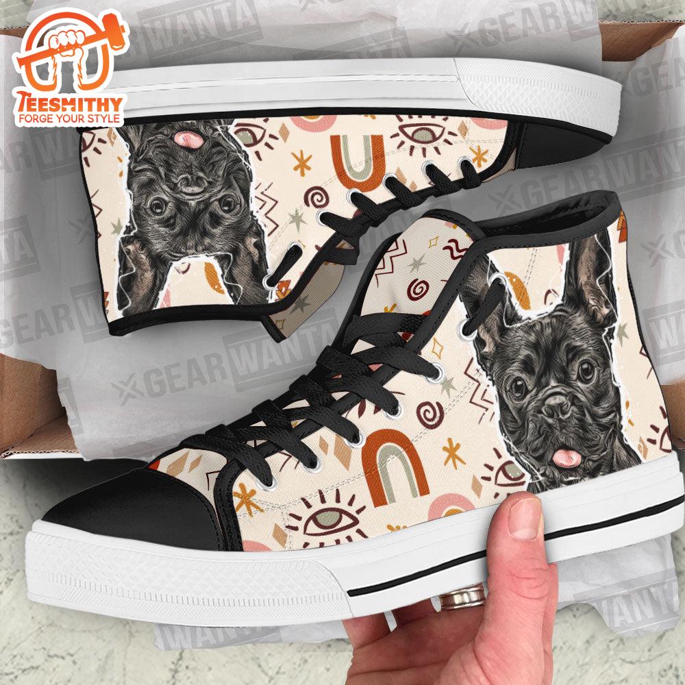 French Bulldog High Top Shoes Custom Boho