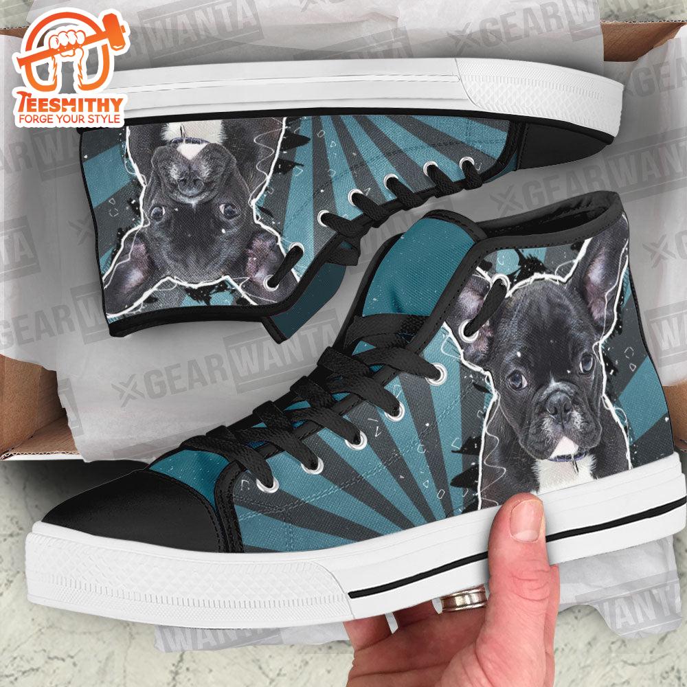 French Bulldog High Top Shoes Custom