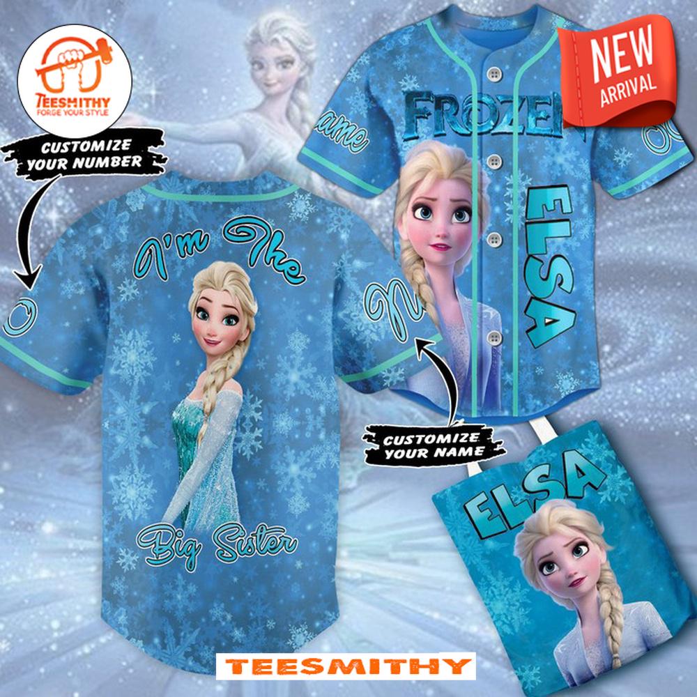 Frozen Elsa Big Sister Custom Baseball Jersey