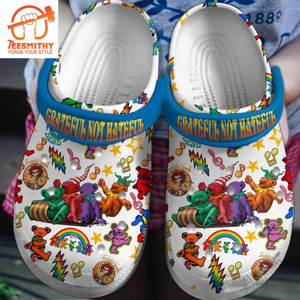 Funny Bears Grateful Dead Music Band Colorful Clogs