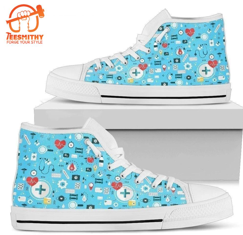 Funny Icon Nurse Women’s High-Top Shoes Gift For Nurse