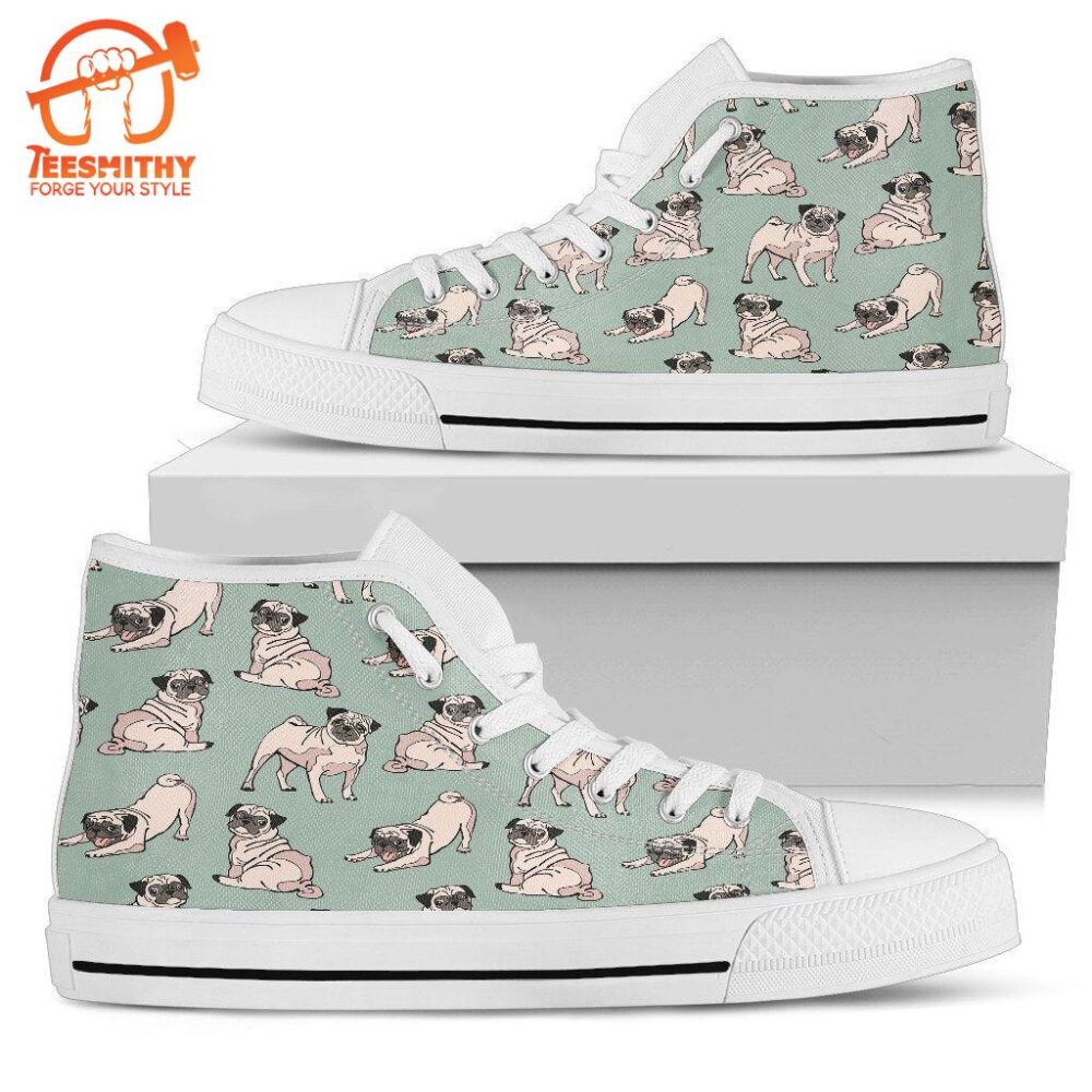 Funny Pug Styles Dog Sneakers High Top For Women