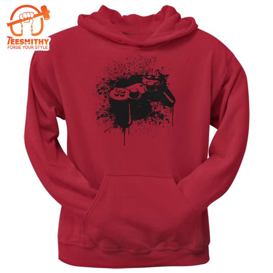 Game Controller Red Adult All Over Print Hoodie