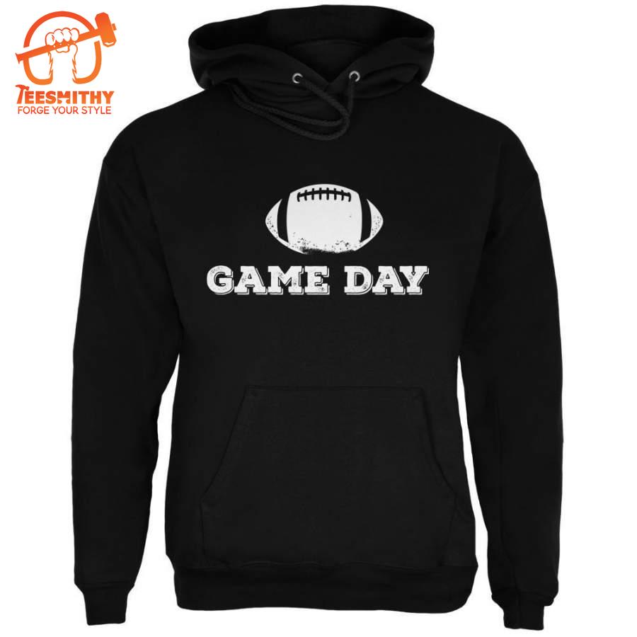 Game Day Football Black Adult Hoodie