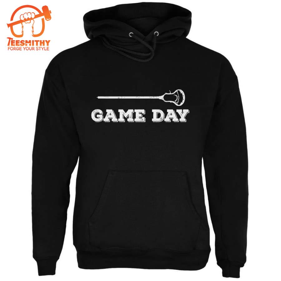 Game Day Lacrosse Black Adult Hoodie