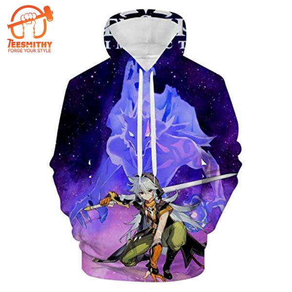 Genshin Impact – Razor Purple Game All Over Print Hoodie