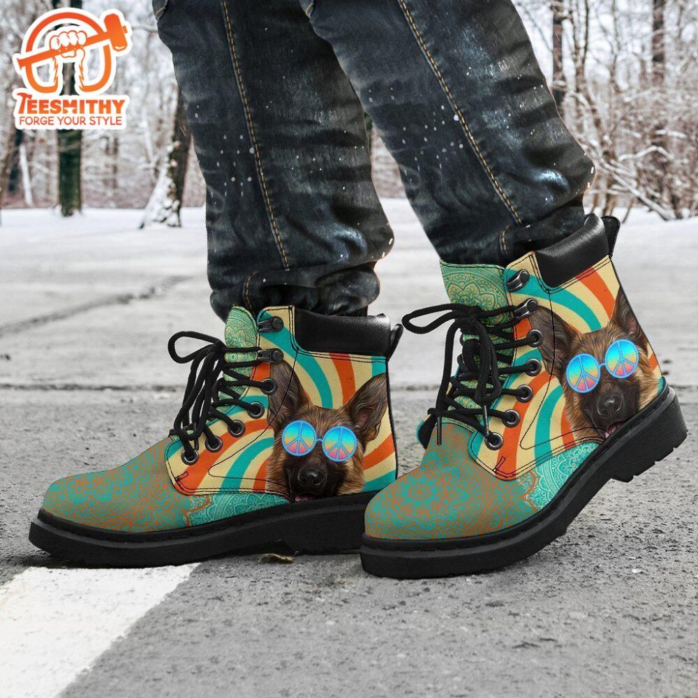 German Shepherd Dog Boots Shoes Hippie Style Funny