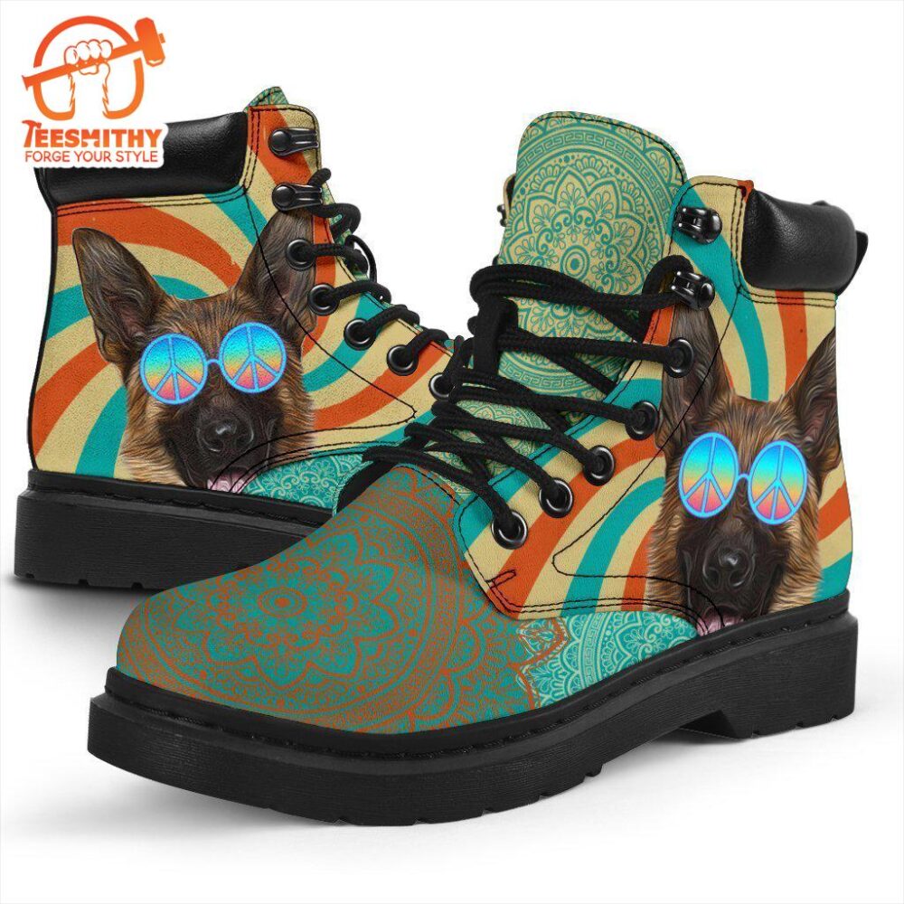 German Shepherd Dog Boots Shoes Hippie Style Funny