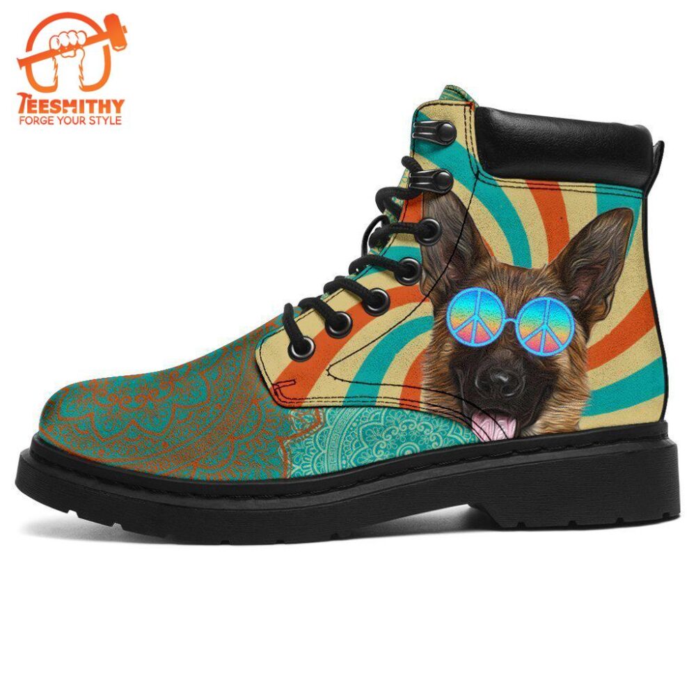 German Shepherd Dog Boots Shoes Hippie Style Funny