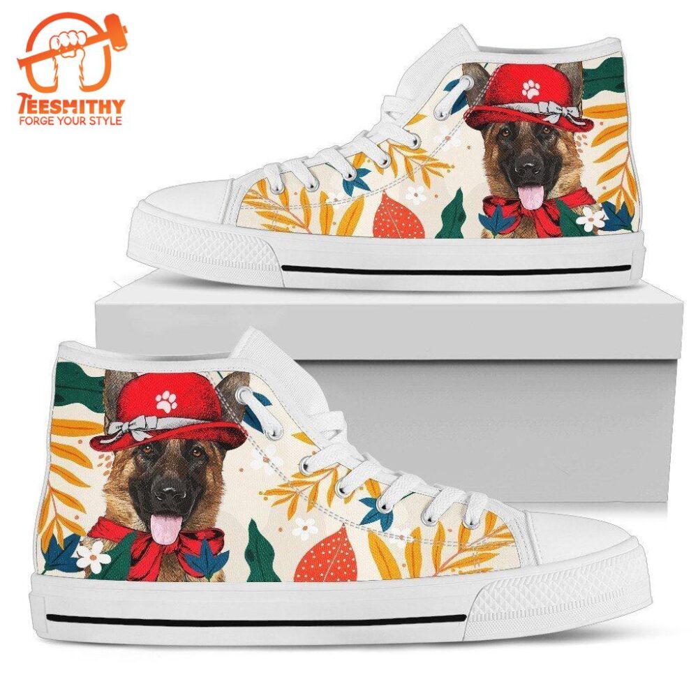 German Shepherd Dog Sneakers Women High Top Shoes Funny