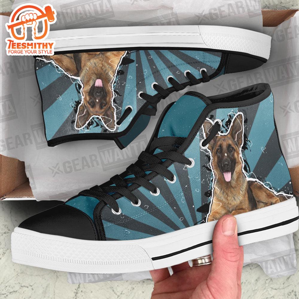 German Shepherd High Top Shoes Custom