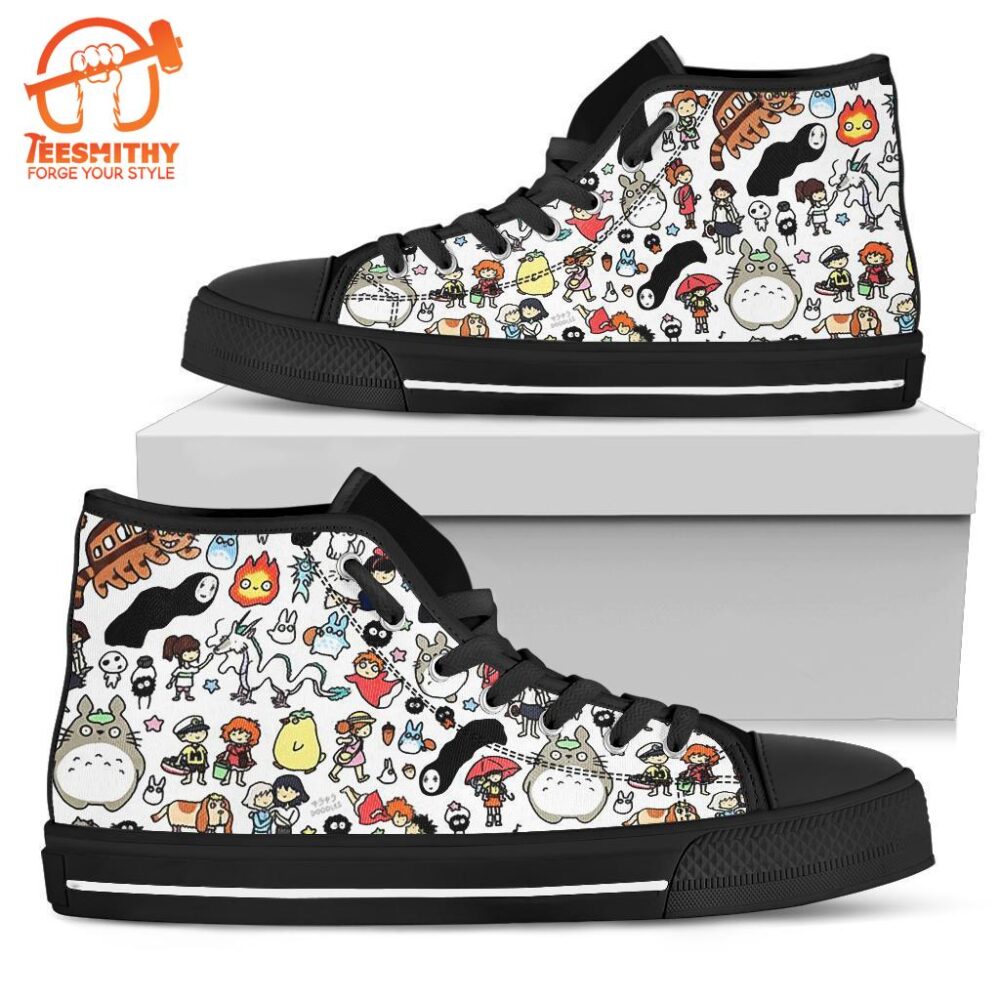 Ghibli Studio Characters High Top Shoes Custom