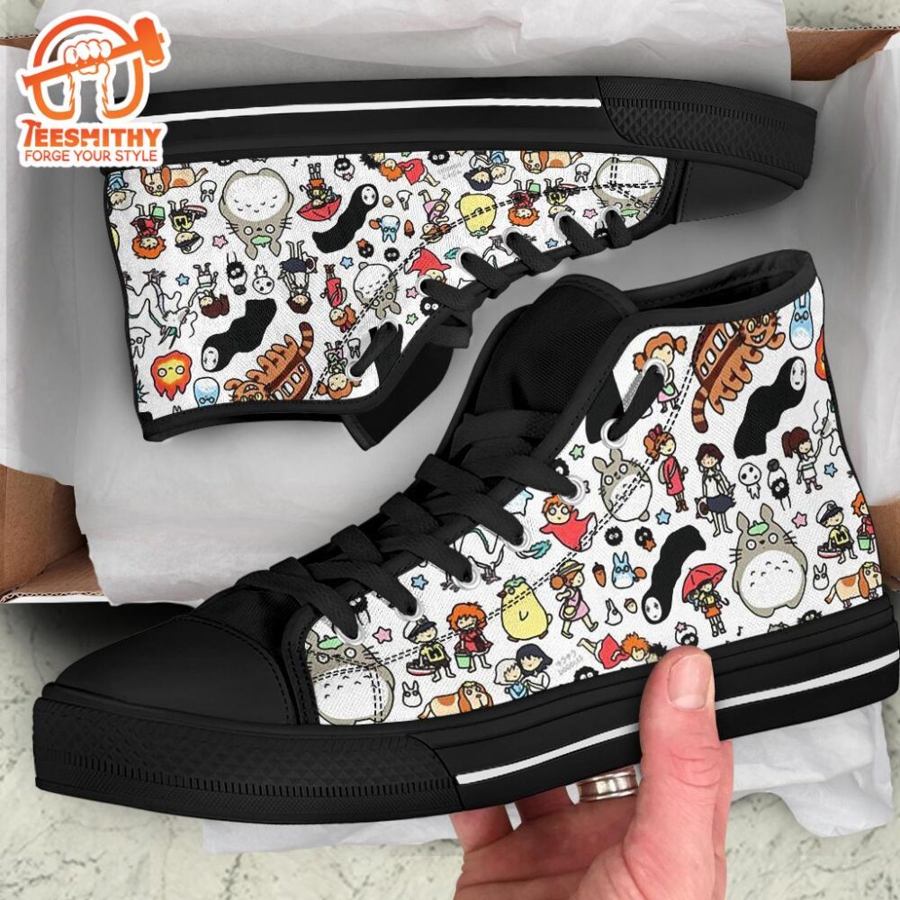 Ghibli Studio Characters High Top Shoes Custom