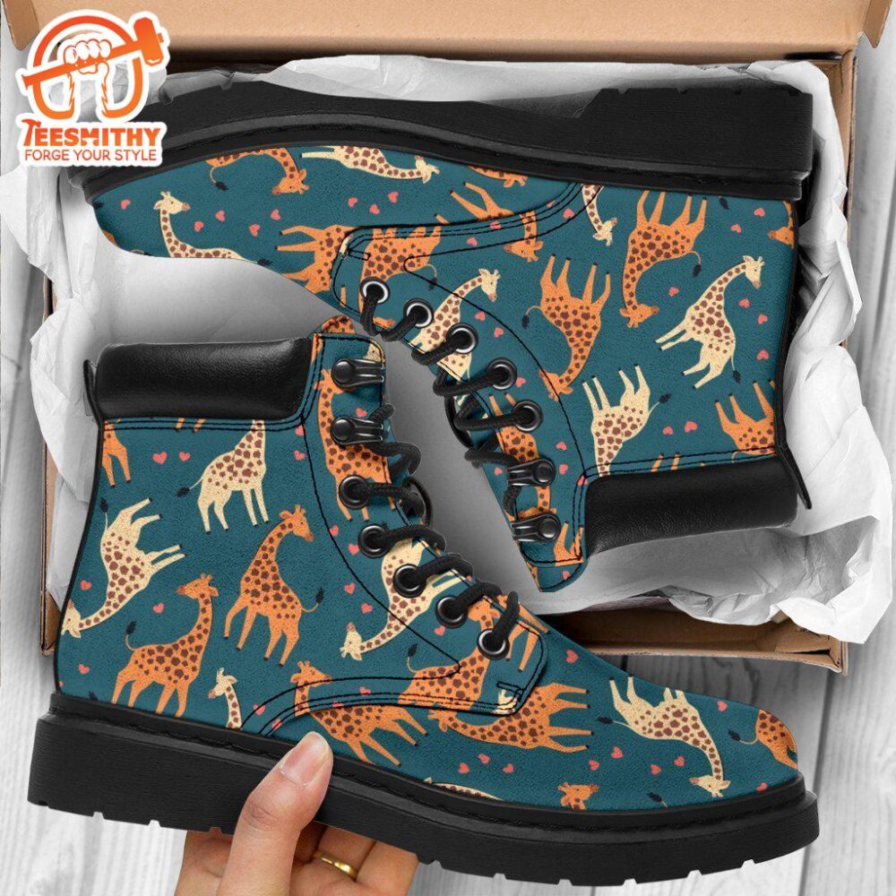 Giraffe Boots Custom Animal Shoes Funny For Giraffe Lover