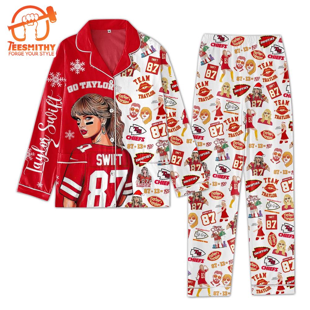 Go Taylor Swift 87 Chiefs Pajamas Set