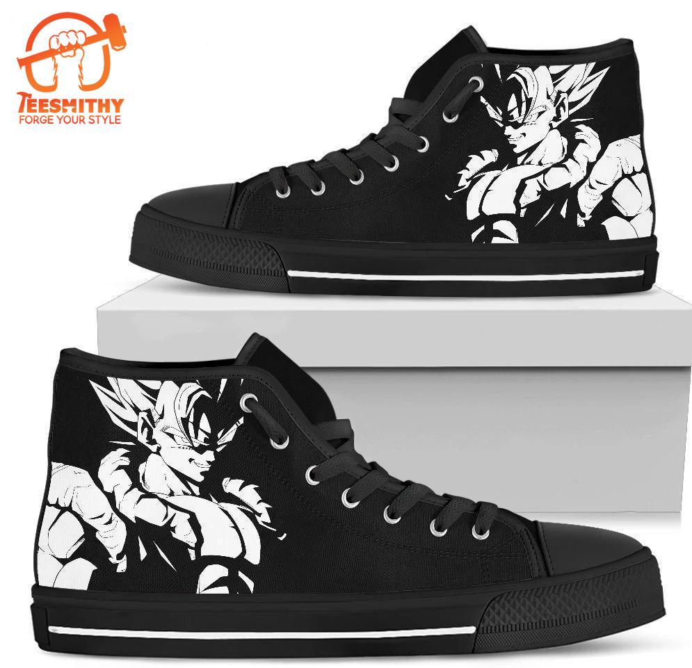 Gogeta BW High Top Shoes Sneakers Dragon Ball Custom