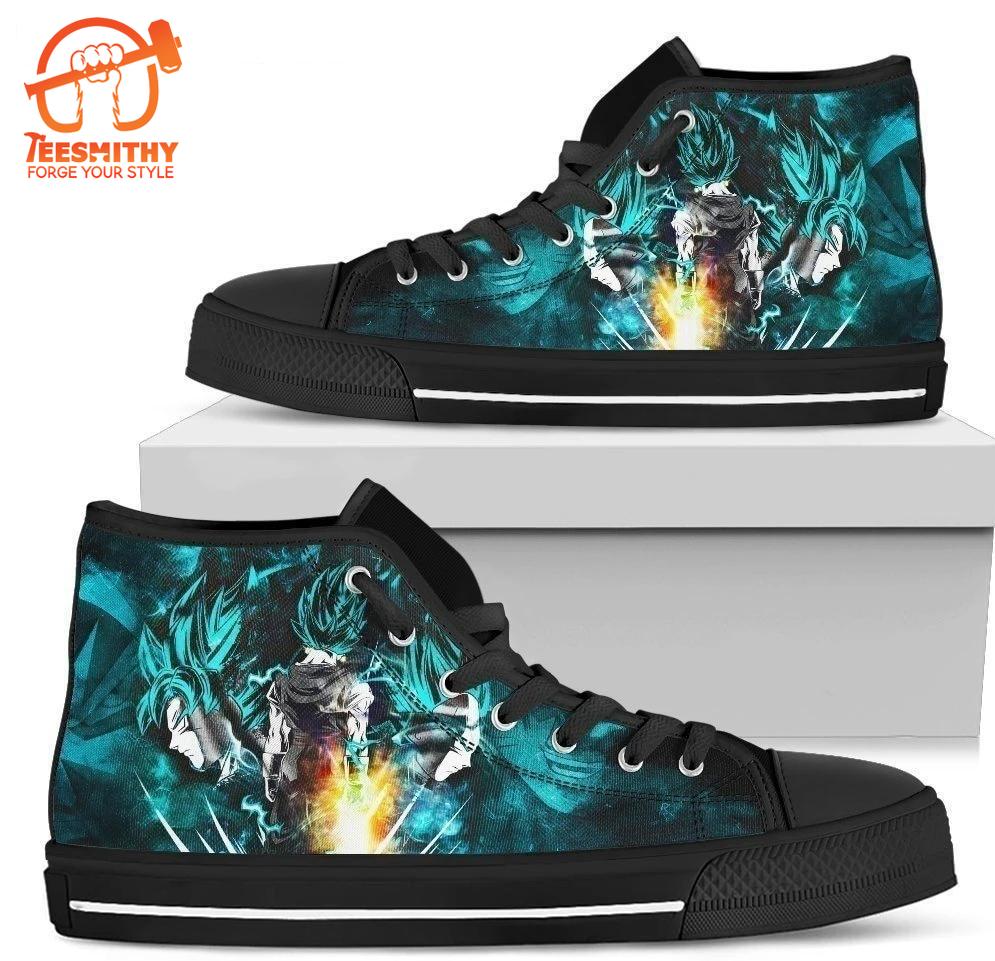 Goku Blue and Vegeta Blue High Top Shoes Custom