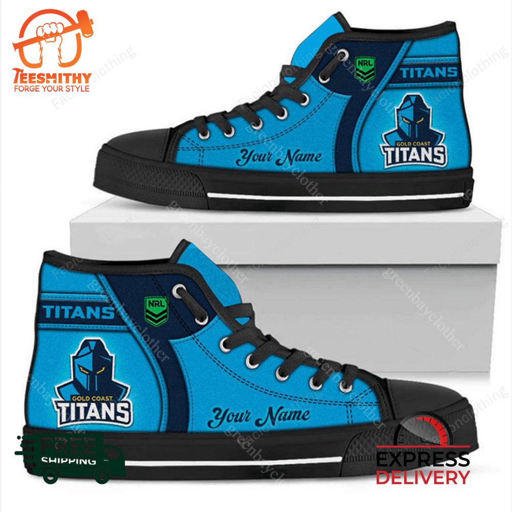 Gold Coast Titans NRL Personalized High Top Canvas Shoes