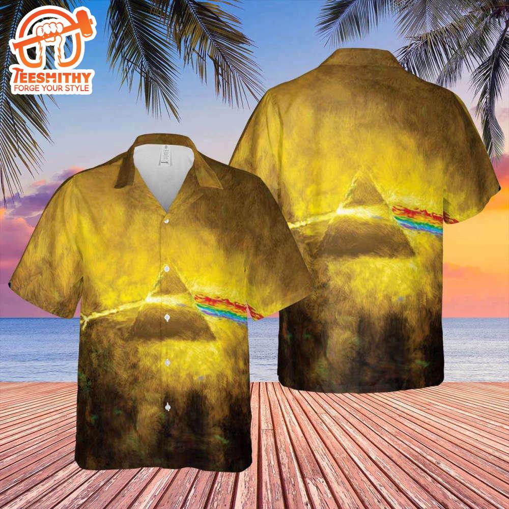 Golden Dark Side Of The Moon Pink Floyd Hawaiian Shirt