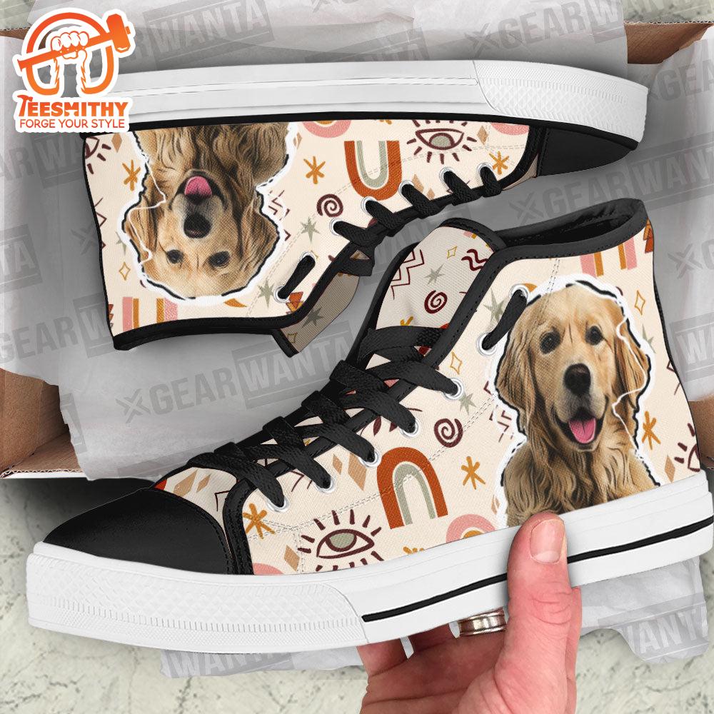 Golden Retriever High Top Shoes Custom Boho