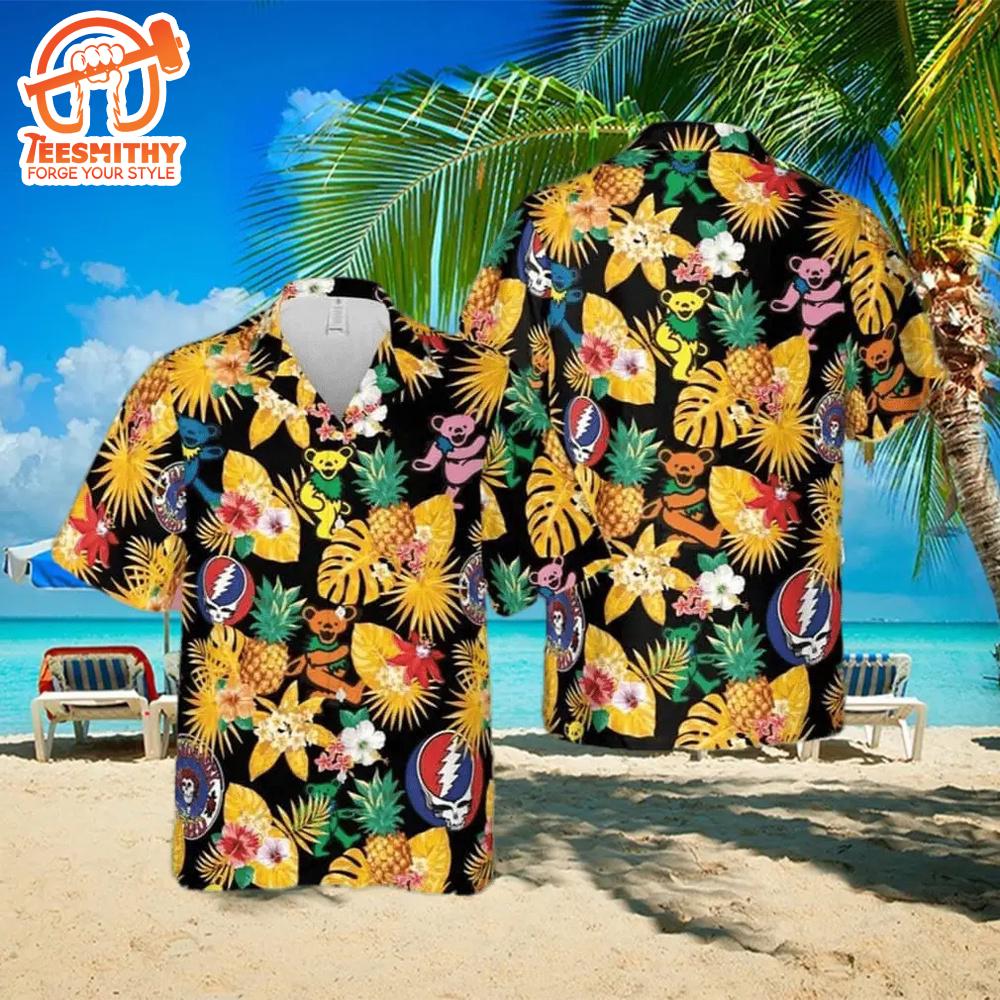 Grateful Dead Colorful Dancing Bear Hawaiian Shirt