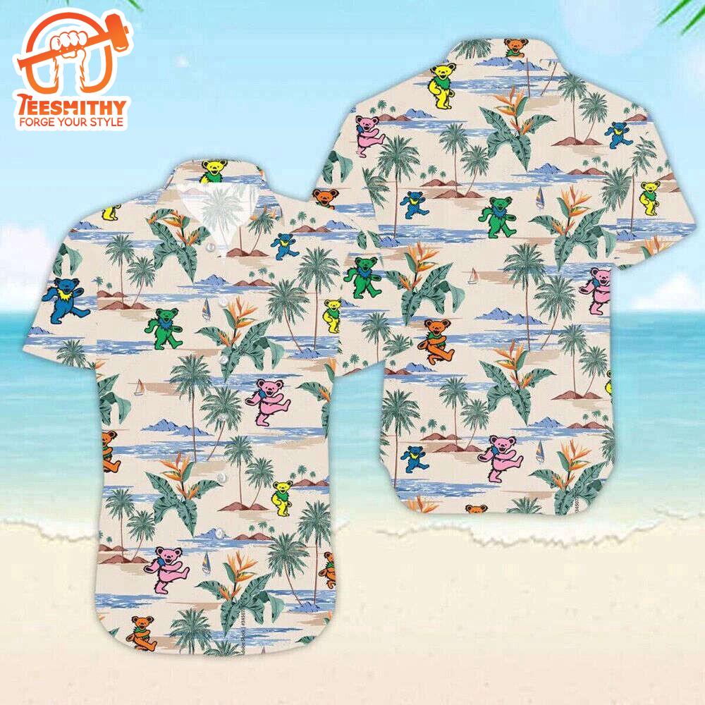 Grateful Dead Dancing Bears Colors 3D Summer Hawaiian Shirt