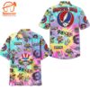 Grateful Dead Dancing Bears Tie-Dye Colorful Hawaiian Shirt