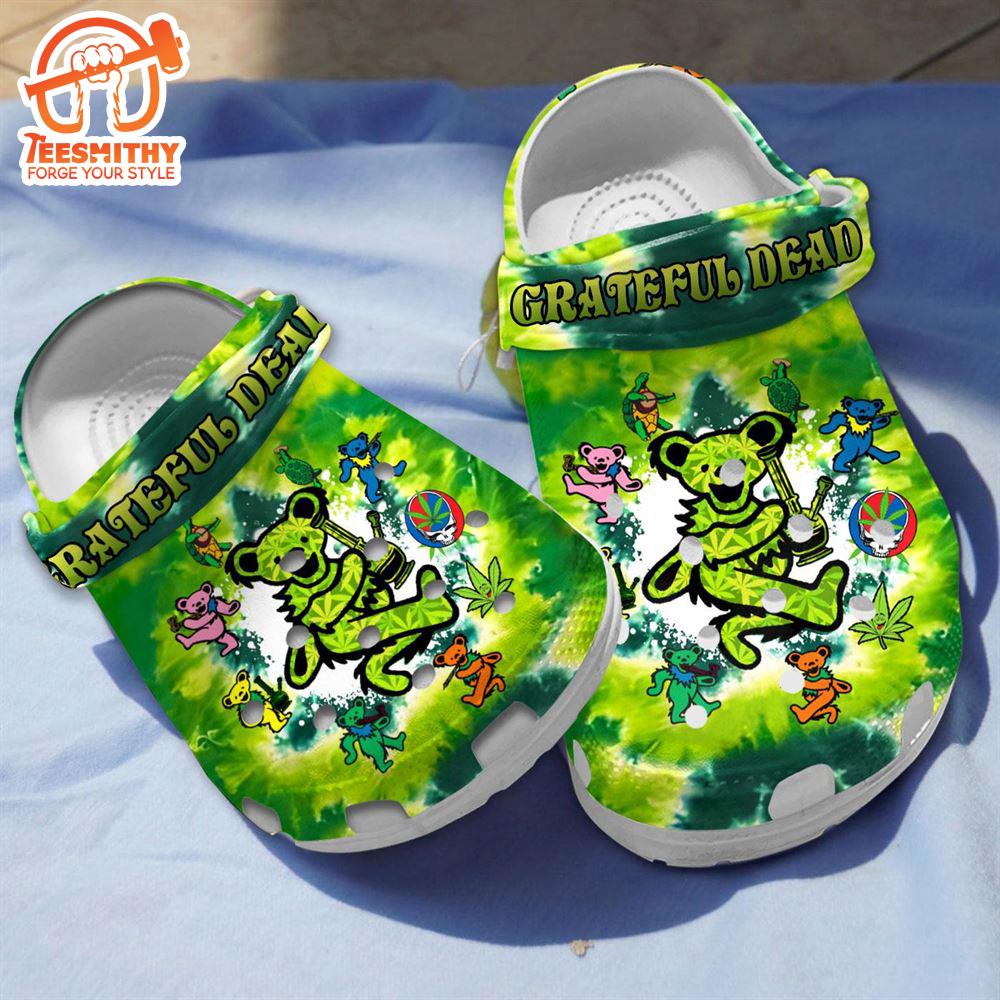 Grateful Dead Green Clogs Shoes