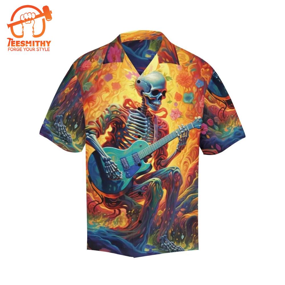 Grateful Dead Skelton Guitar Player Hawaiian Shirt