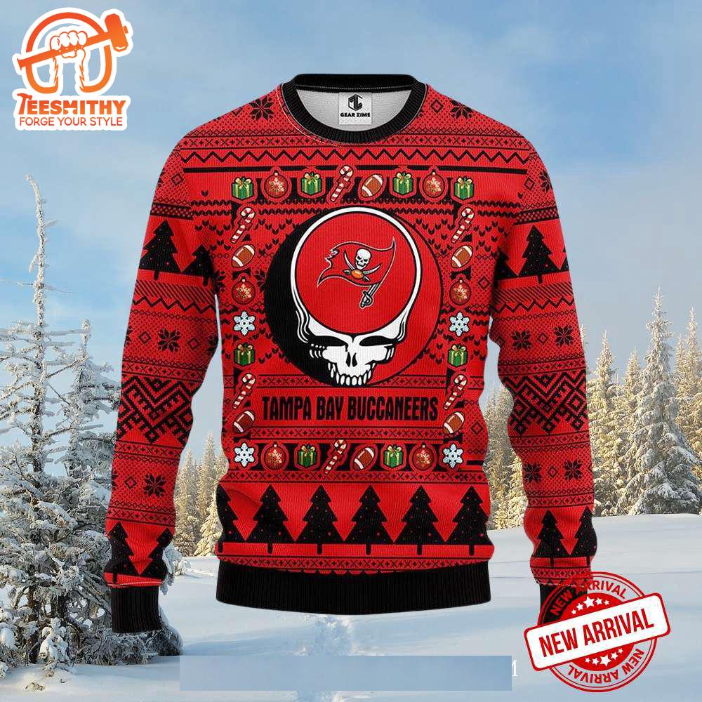 Grateful Dead Skull Tampa Bay Buccaneers Sweater Gift for Christmas