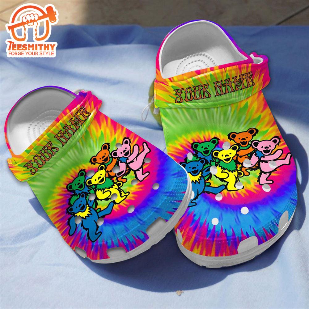 Grateful Dead Tie Dye Pattern Clogs Shoes