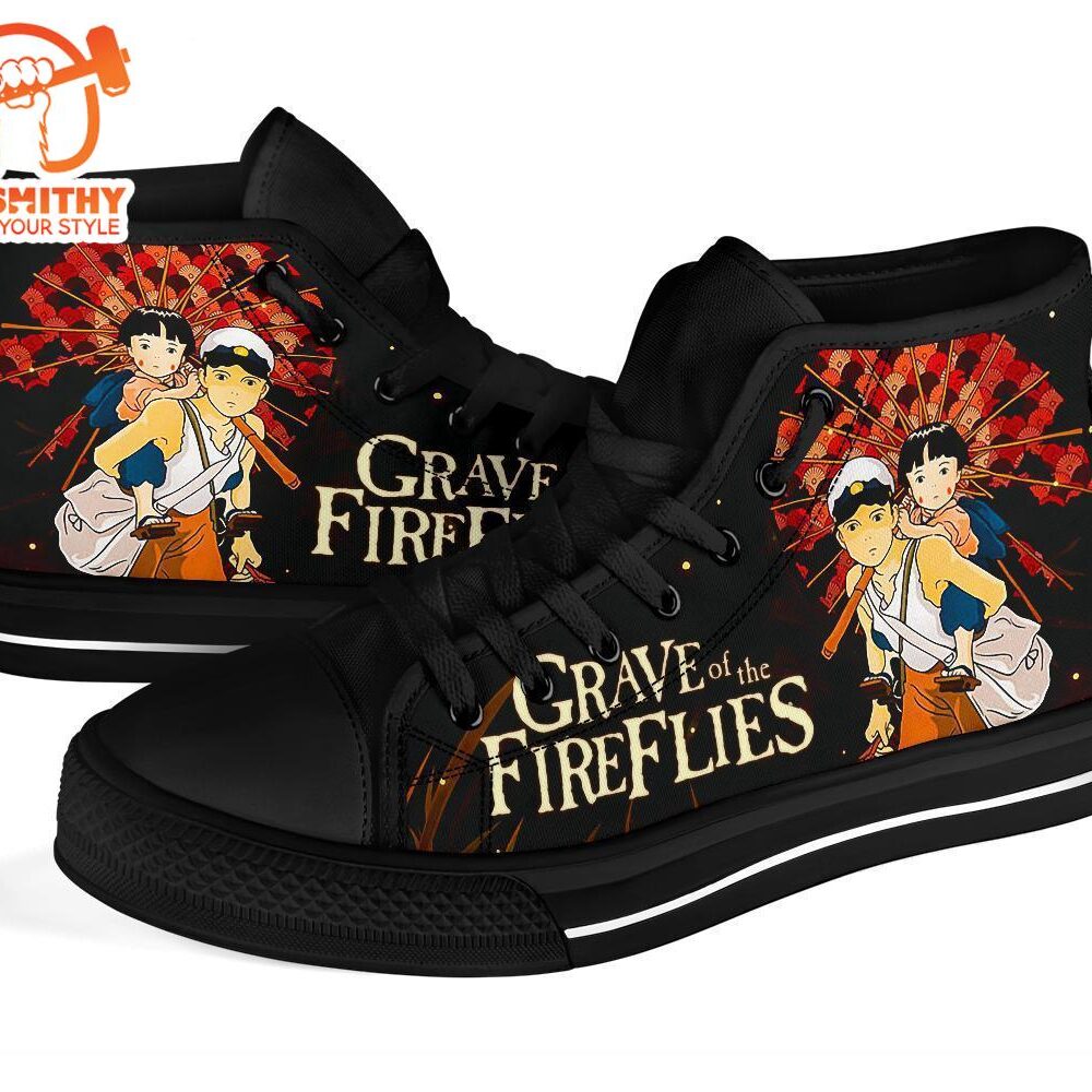 Grave of the Fireflies Sneakers Ghibli High Top Shoes Custom